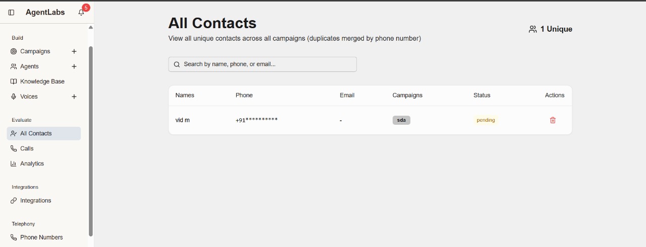 All Contacts Management