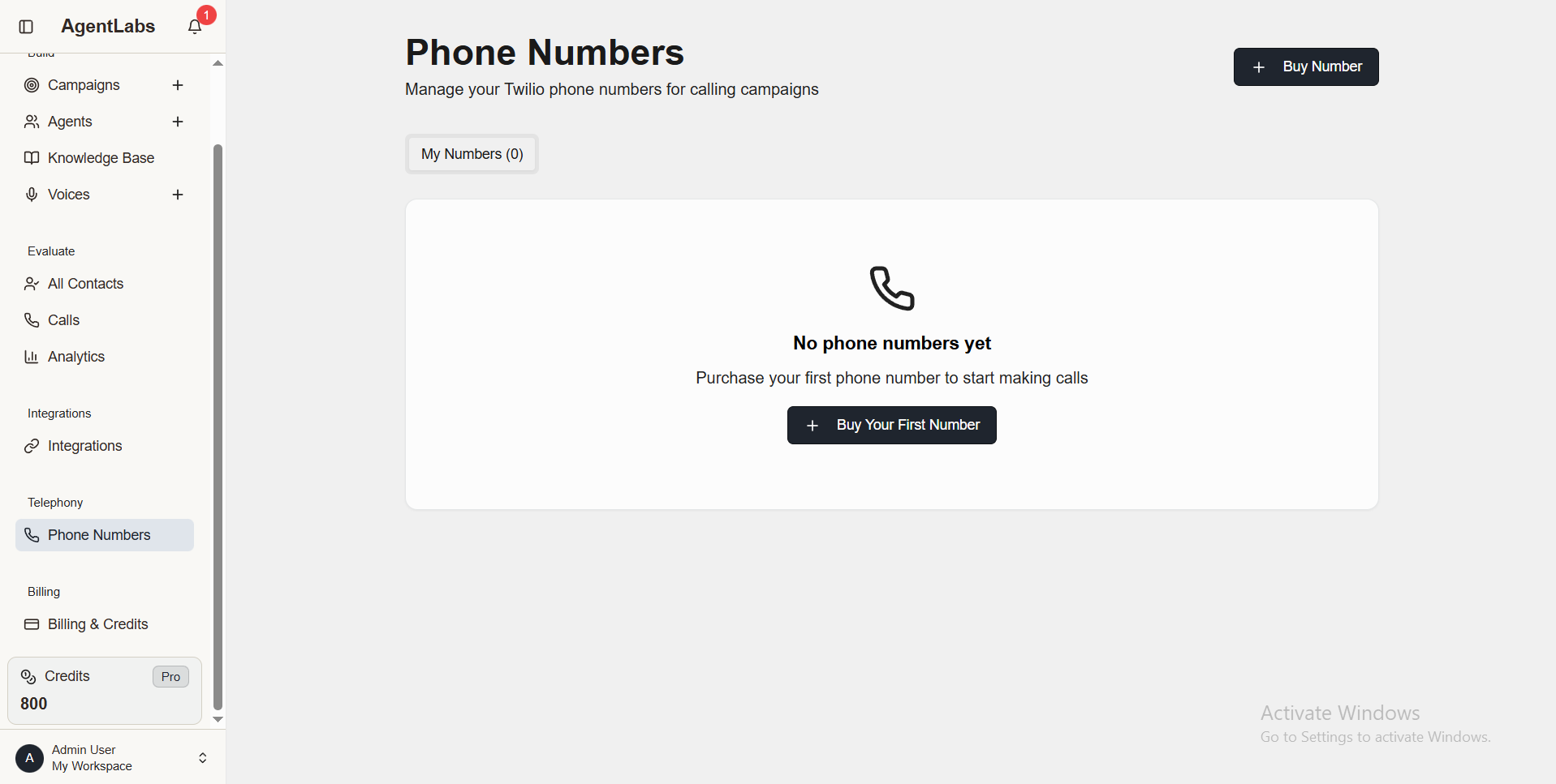 Phone Numbers List View